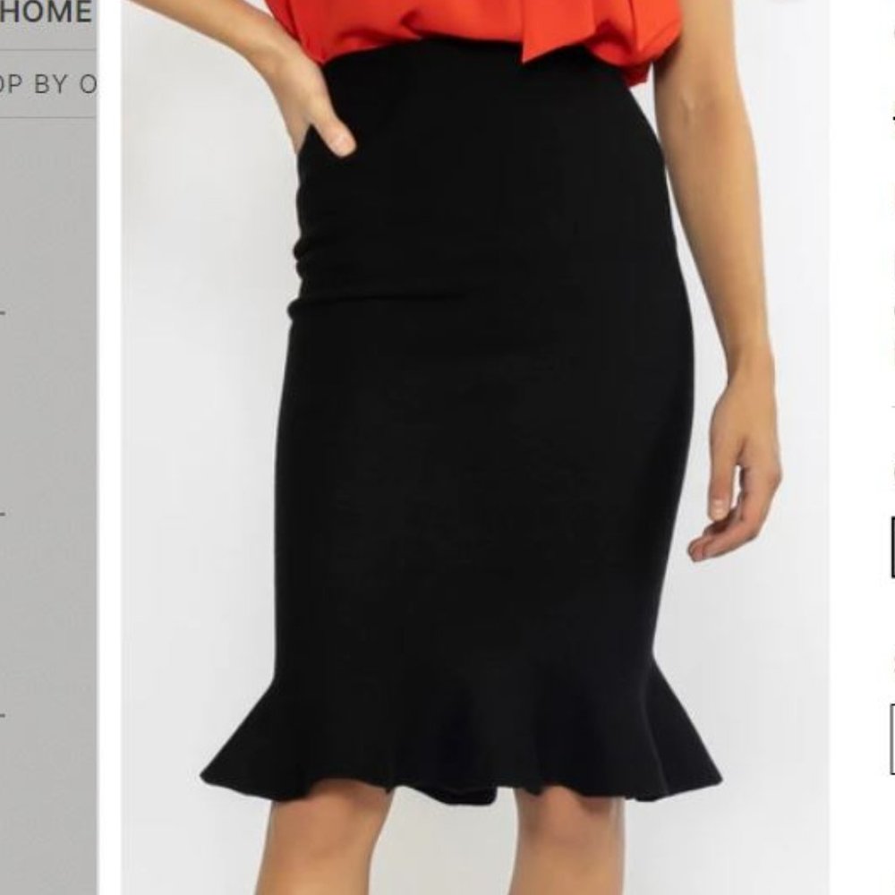NWT Fluted Ruffle Hem Midi Mermaid Skirt.